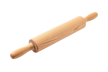 Wooden rolling pin used for baking and dough preparation
