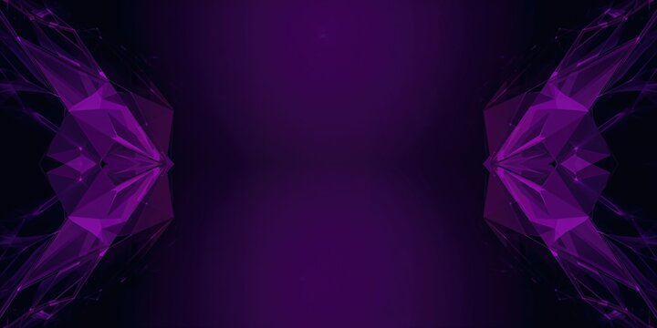Photograph of an abstract polygon design with purple and black background, suitable for background or layout use - Powered by Adobe