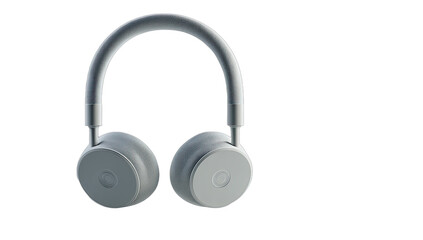 A pair of grey over-ear headphones with a clean, modern design