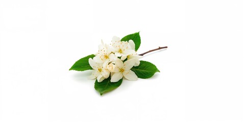 Jasmin flowers isolated on white background, suitable for floral design backgrounds