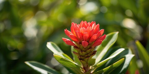 A colorful garden scene with vibrant flowering plants and lush greenery, suitable for a springtime floral background