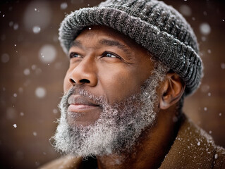 african american person in the snow