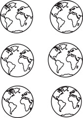 Obraz premium Collection of Globe Illustrations for Educational and Decorative Use.