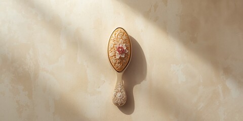 Decorative fabric featuring floral lace and gold accents serving as a background for layout and design projects