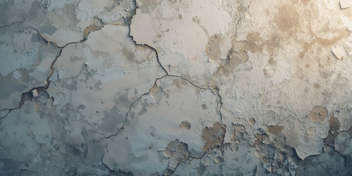 Cracked plaster surface, indicating age or settling, building maintenance