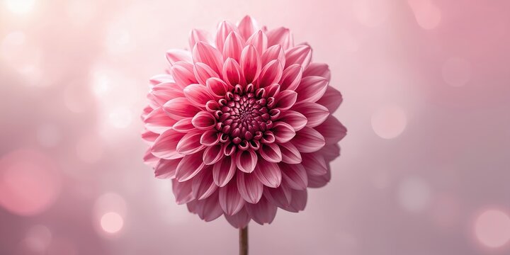 Close-up of a Pink Dahlia flower with burgundy veins used as an abstract floral background, suitable for design projects - Powered by Adobe
