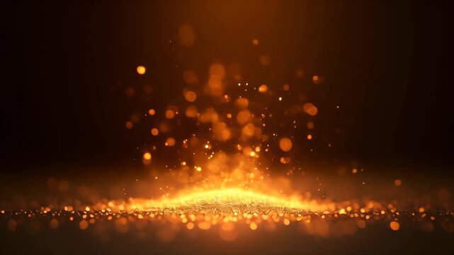 A dark background with gold lights and a blury light