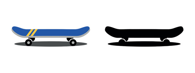 A dynamic skateboard icon with flame effects on the wheels, showcasing an energetic and sporty design for an action-filled illustration.