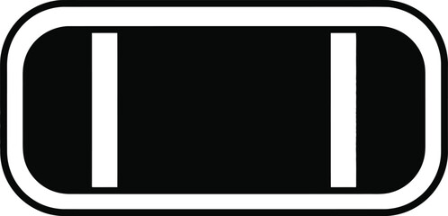 Rounded Capsule Shape Minimal Icon Vector