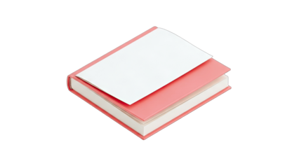 Pink Notebook with Blank Pages on White Background