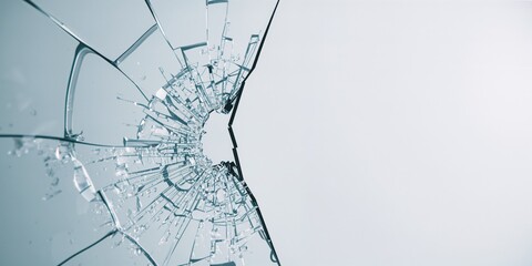 Fragmented mirror with interconnected white glass pieces, suitable for layout backgrounds or artistic displays