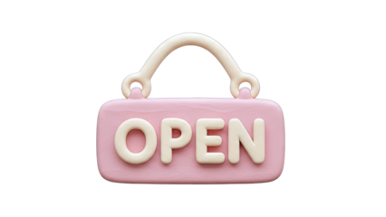 Pink Open Sign - Showing Business Availability