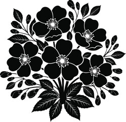 Floral Blossom Arrangement Botanical Illustration