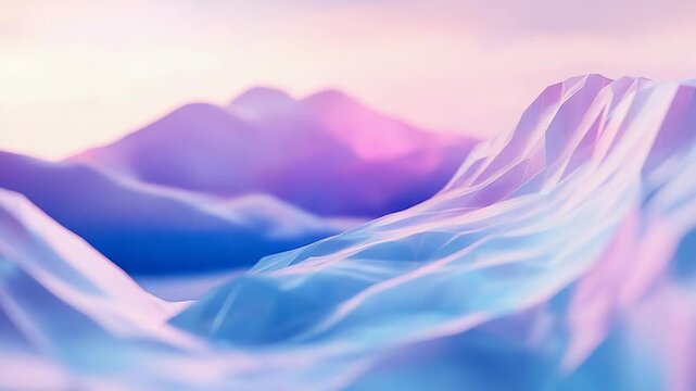 Abstract low poly gradient waves with soft colors