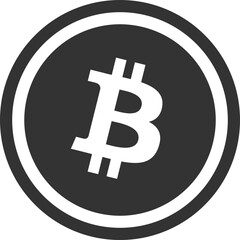 Bitcoin cryptocurrency icon in monochrome