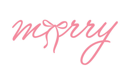 Text Christmas Blessings hand written calligraphy lettering. Coquette handmade vector illustration....