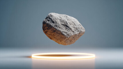Asteroid hovering on digital holographic platform for space technology visualization