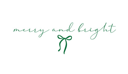 Text Christmas Blessings hand written calligraphy lettering. Coquette handmade vector illustration....