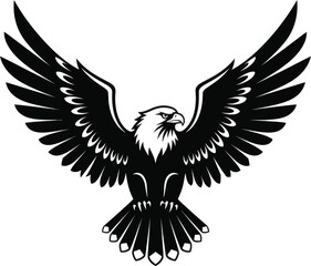 Obraz premium Eagle With Spread Wings Power Illustration