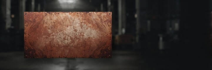 Old rusted metal panel as a background for text and layout, weathered surface for design use