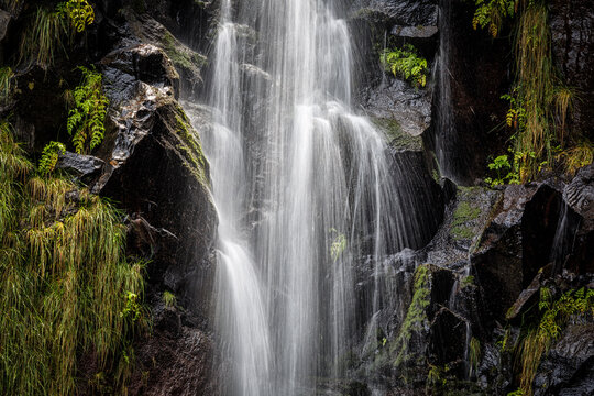 waterfall Levada do Risco in the forest of Paul da Serra Madeira