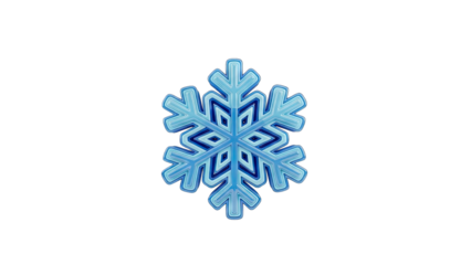 Detailed Blue Snowflake Isolated on Transparent Background With Intricate Crystalline Structure And Geometric Symmetry In A Winter Theme