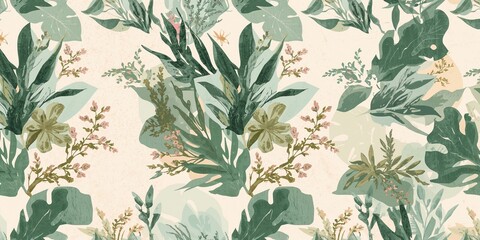 Hand drawn abstract pattern in natural colors used as a creative collage for contemporary seamless designs