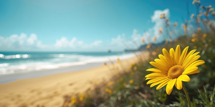 Sunny day at a Brazilian beach with Atlantic Ocean views, emphasizing natural beauty and coastal environment, Earth Day
