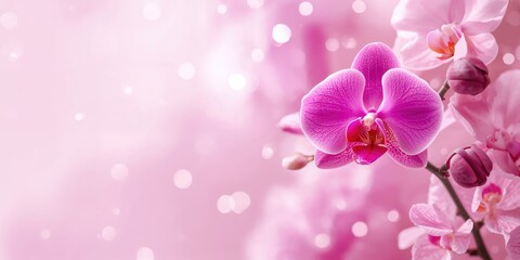 Pink orchid blossom in full bloom, abstract floral design for wedding stationery and beauty branding, floral motif