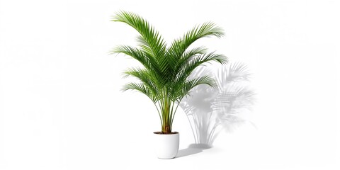 Obraz premium Decorative Areca palm plant displayed on a white background, suitable for botanical or interior design uses