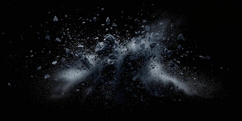 Obraz premium Broken asphalt piece on black backdrop, illustrating road surface degradation for maintenance assessment