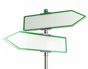 road, blank, green, direction, isolated, street, arrow, way, traffic, signpost, billboard, guide, vector, board, roadsign, white, highway, information, destination