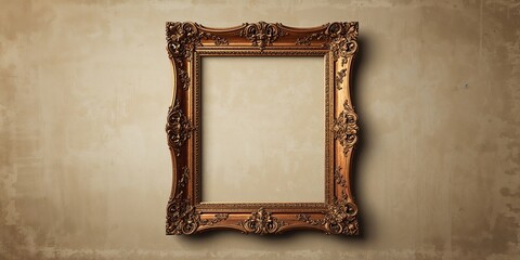 Decorative baroque gold frame surrounding artwork or mirror, suitable for interior design or exhibition