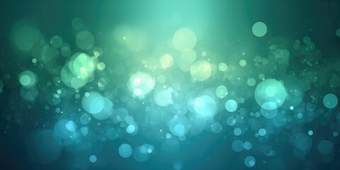 Abstract green bokeh light pattern used as a festive background for holiday celebrations, Christmas, winter season