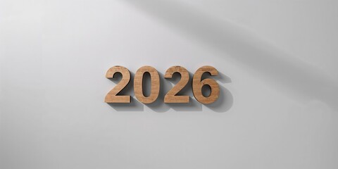 New Year celebration with wooden numbers on grey background, focusing on seasonal change