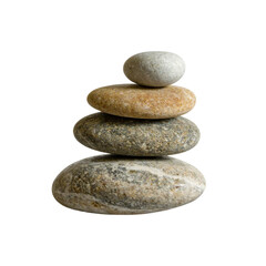 Fototapeta premium Balancing rocks symbolizing stability and harmony on white and transparent background