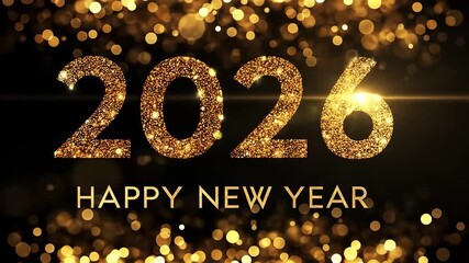 Celebrate the arrival of 2026 with vibrant golden sparks and joyful wishes for a prosperous new year filled with hope and dreams for the future