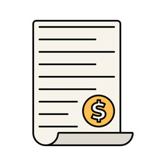 Contract Document Flat design style signed paper symbolizing agreements ideal for project documentation and business graphics.