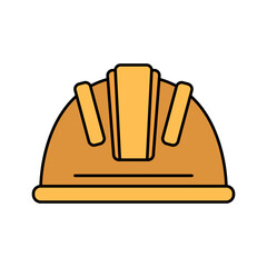 Hard Hat Flat design style safety helmet symbolizing protection ideal for construction safety visuals and industrial themes.