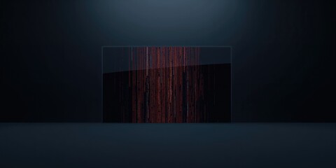 Code editor with glitch distortion background, highlighting programming focus