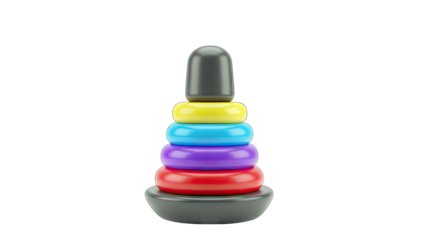 Colorful Stacking Toy on White Background