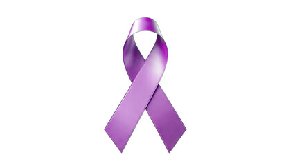 Purple Awareness Ribbon Isolated on White Background