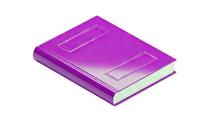 Purple Book Isolated on White Background