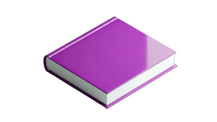 Purple Book Isolated on White Background