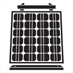 Green Energy Home Solar Panels Silhouette Art