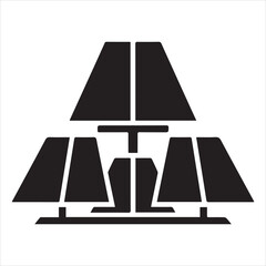 Solar Panels Eco Light Bulb Thin Line Vector