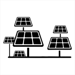 Solar Panels Globe Eco Green Energy Silhouette