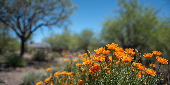 Wild globemallow flowers in a natural setting seasonal bloom, Earth Day