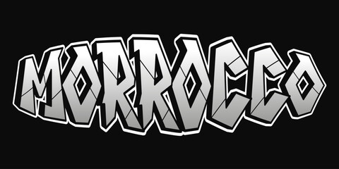 Morocco word in graffiti street art style lettering