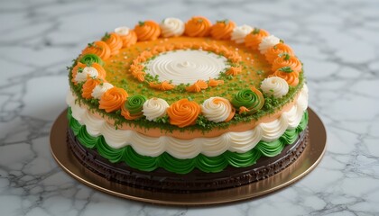 cake with cream and chocolate